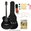 Vault Acoustic Guitars Vault EA20 Guitar Kit with Learn to Play Ebook, Bag, Strings, Straps, Picks, String winder & Polishing Cloth - 40 inch Cutaway Acoustic Guitar - Open Box