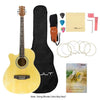 Vault Acoustic Guitars Vault EA20 Learn to Play Guitar Kit with Ebook, Bag, Strings, Straps, Picks, String winder & Polishing Cloth - 40 inch Cutaway Acoustic Guitar - Left Handed - Open Box