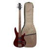 Vault Bass Guitars High Gloss Mahogany Vault Performer Pro RB5 Five String Electric Bass Guitar with Gigbag - High Gloss Solid Mahogany