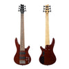 Vault Bass Guitars High Gloss Mahogany Vault Performer Pro RB6 Six String Electric Bass Guitar with Gigbag - High Gloss Solid Mahogany