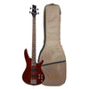 Vault Bass Guitars RB4 Vault Performer Pro RB4 Four String Electric Bass Guitar with Gigbag - High Gloss Solid Mahogany