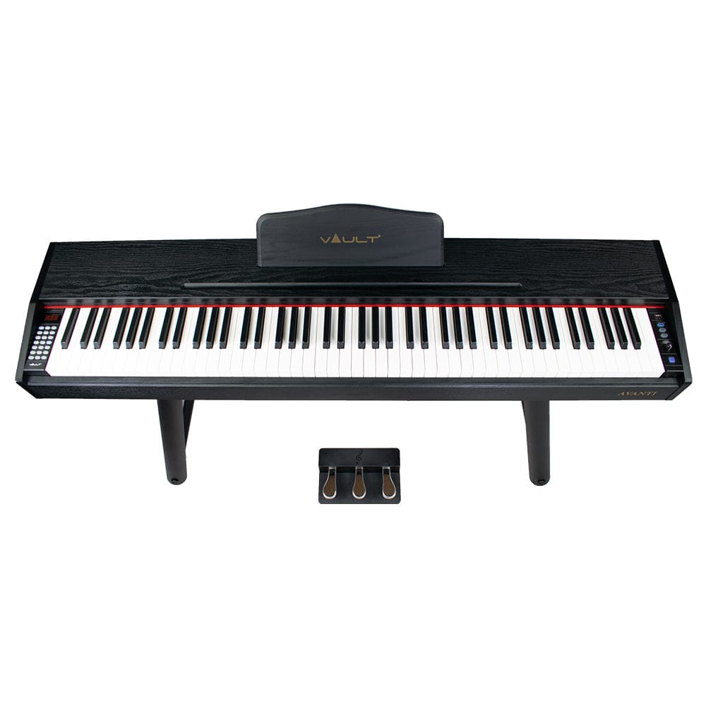 Vault Digital Pianos Black Vault Avanti 88 Key Digital Piano with Weighted Keys and U Type Stand