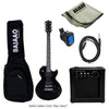 Vault Electric Guitars Bundles Black Vault LP1 Les Paul Style Electric Guitar with Gigbag, Amplifier, Tuner, Cable, Polishing Cloth & Ebook