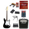 Vault Electric Guitars Bundles Black Vault ST1RW Electric Guitar Deluxe Bundle