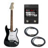 Vault Electric Guitars Bundles Black Vault ST1RW Electric Guitar Digitech Element Guitar Processor Bundle