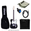 Vault Electric Guitars Bundles Black Vault TL1 Tele Style Electric Guitar with Gigbag, Amplifier, Tuner, Cable, Polishing Cloth & Ebook