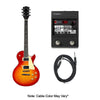 Vault Electric Guitars Bundles Cherry Red Burst Vault LP1MN Les Paul Style Electric Guitar Bundle With Digitech Element Guitar Processor