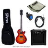 Vault Electric Guitars Bundles Cherry Sunburst Vault LP1 Les Paul Style Electric Guitar with Gigbag, Amplifier, Tuner, Cable, Polishing Cloth & Ebook