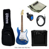 Vault Electric Guitars Bundles Metallic Blue / Indian Laurel Vault ST1 Premium Electric Guitar with Gigbag, Amplifier, Tuner, Cable, Polishing Cloth & Ebook