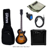 Vault Electric Guitars Bundles Tobacco Sunburst Vault LP1 Les Paul Style Electric Guitar with Gigbag, Amplifier, Tuner, Cable, Polishing Cloth & Ebook