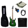 Vault Electric Guitars Bundles Transparent Green Burst Vault RG1 Soloist Premium Electric Guitar with Gigbag, Amplifier, Tuner, Cable, Polishing Cloth & Ebook