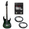 Vault Electric Guitars Bundles Transparent Green Burst Vault RG1RW Soloist Style Electric Guitar With Digitech Element Guitar Processor Bundle