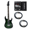 Vault Electric Guitars Bundles Transparent Green Burst Vault RG1RW Soloist Style Electric Guitar With Digitech Element XP ELMTXPV-01 Guitar Processor Bundle