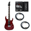 Vault Electric Guitars Bundles Transparent Red Vault RG1RW Soloist Style Electric Guitar With Digitech Element XP ELMTXPV-01 Guitar Processor Bundle