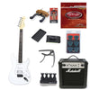 Vault Electric Guitars Bundles White Vault ST1RW Electric Guitar Deluxe Bundle