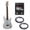 Vault Electric Guitars Bundles White Vault ST1RW Electric Guitar Digitech Element Guitar Processor Bundle