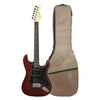 Vault Electric Guitars High Gloss Mahogany Vault Performer Pro ST 6 String Solid Mahogany Electric Guitar with Gigbag