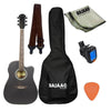 Vault Electro Acoustic Guitar Bundles Black Vault ED-10CE 41 inch Cutaway Electro Acoustic Guitar with Gig Bag, Picks, Strap, Tuner and Polishing Cloth