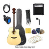 Vault Electro Acoustic Guitar Bundles Natural Vault ED-10CE 41 inch Cutaway Electro Acoustic Guitar with Amplifier, Strings, Gig Bag, Picks, Strap, Cable, Tuner, Winder,  Polishing Cloth and E-Book