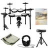 Vault Electronic Drum Kits ED10M Bundle w HP Vault ED-10M USB Professional 9 Piece Electronic Mesh Drum Kit With Drum Throne, Polishing Cloth, Headphone & Ebook