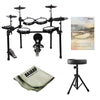 Vault Electronic Drum Kits ED10M Standard Bundle Vault ED-10M USB Professional 9 Piece Electronic Mesh Drum Kit With Drum Throne, Polishing Cloth, Headphone & Ebook