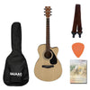 Yamaha Acoustic Guitar Bundles Natural / BUNDLE Yamaha FS80C The Ultimate Concert Body Cutaway Acoustic Guitar with Strap, Picks & Ebook