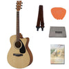 Yamaha Acoustic Guitar Bundles Natural / Pack Yamaha FS80C The Ultimate Concert Body Cutaway Acoustic Guitar with Strap, Picks & Ebook