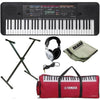 Yamaha Keyboard Bundles Bundle w Silver Headphone Yamaha PSR-E263 61-Key Portable Keyboard with Stand, Gig Bag, Polishing Cloth and Headphones