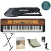 Yamaha Keyboard Bundles Maple Yamaha PSR E360 61 Key Expressive Touch Sensitive Portable Keyboard with Dust Cover, Stand, Polishing Cloth, Online Lessons & Ebook